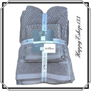 SOHO Living 100% Cotton Towel Set 6 Piece Bath Hand Washcloth